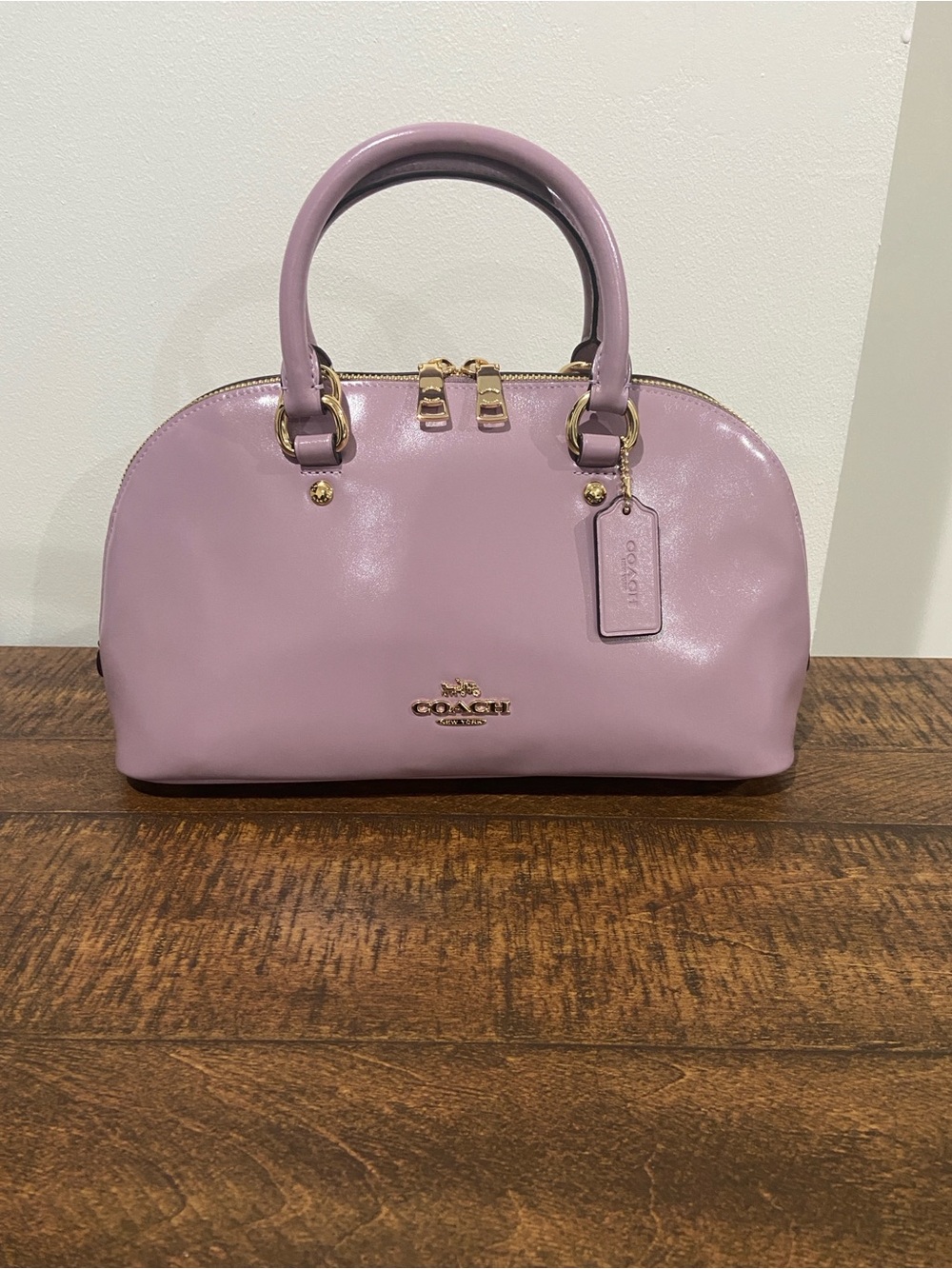 Coach Lara Satchel Bag Lilac/Gold